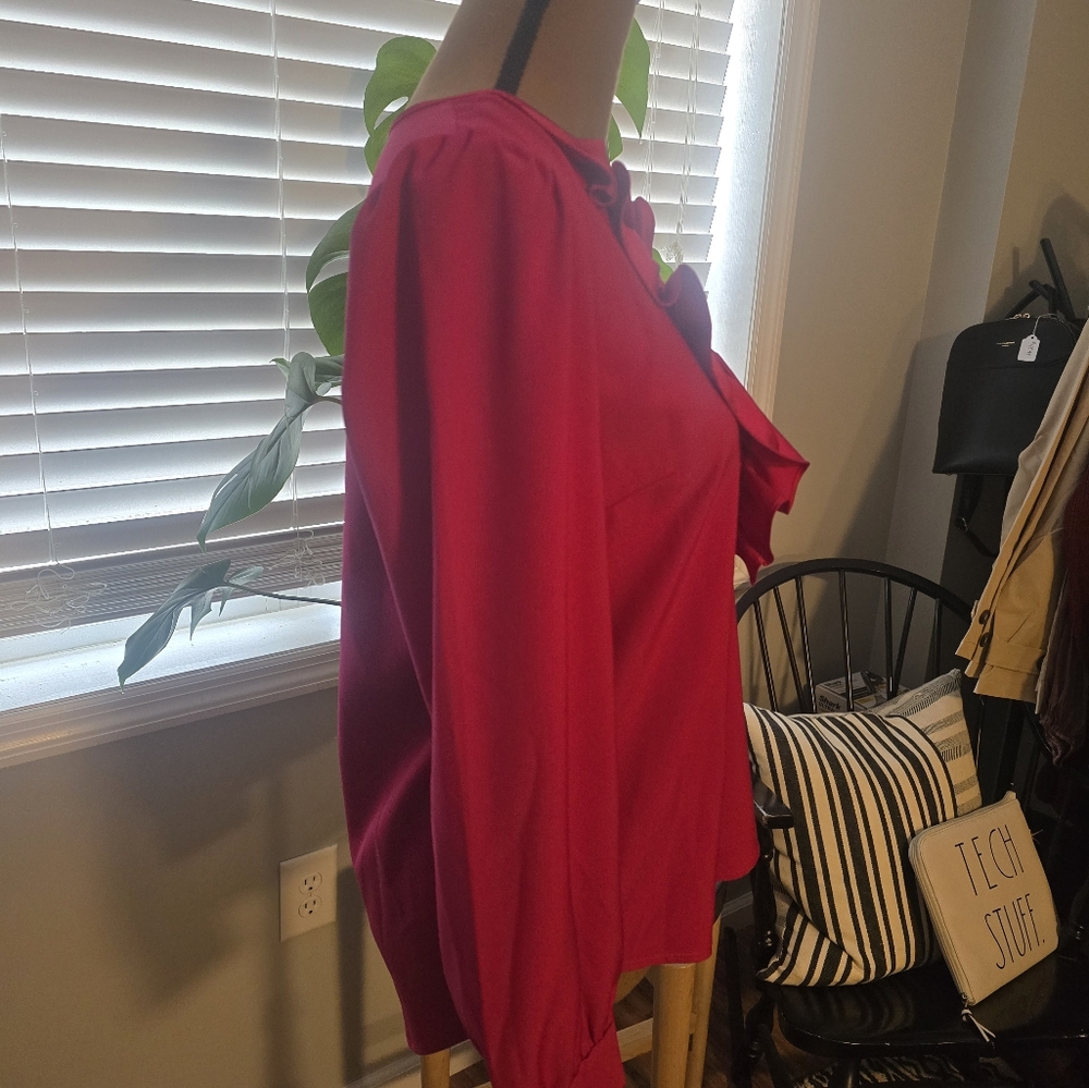JCrew Ruffle V-Neck Popover Blouse - Picture 2 of 4